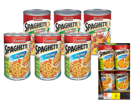 Campbells SpaghettiOs a solo $0.67 en Walmart