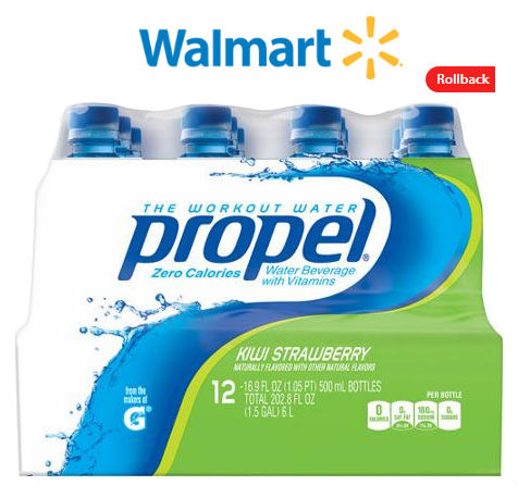 Propel Workout Water 12 Pack a solo $3.98 en Walmart