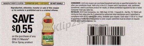 Mazola Olive Oil coupon