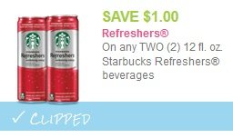 Starbucks Refreshers beverages coupon