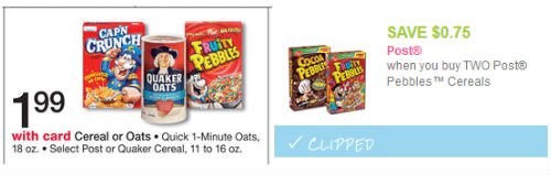 Post Pebbles Cereals coupon