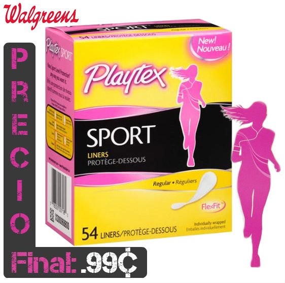 Playtex Sport Liners a solo 0.99 en Walgreens