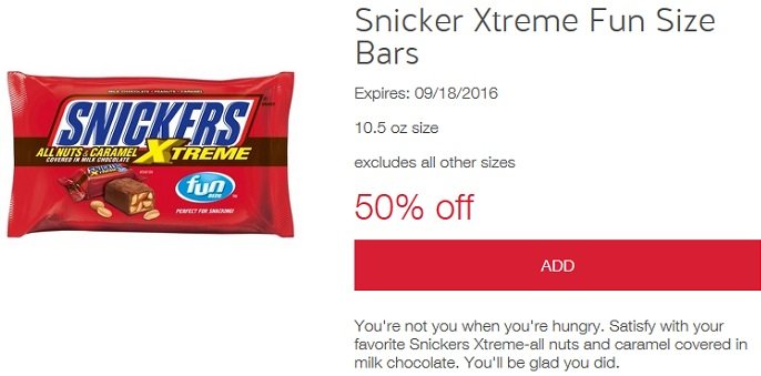 Snickers Xtreme Fun Size Bars - Cartwheel