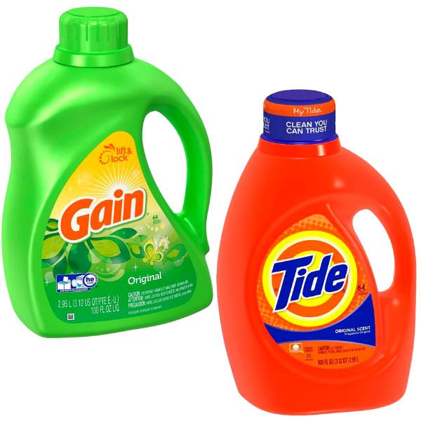 Detergente Tide o Gain 100 oz