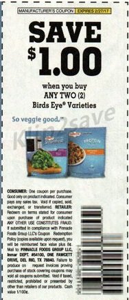 Birds Eye coupon SS 1-8-17