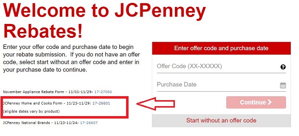Cooks Rebate Jcpenney