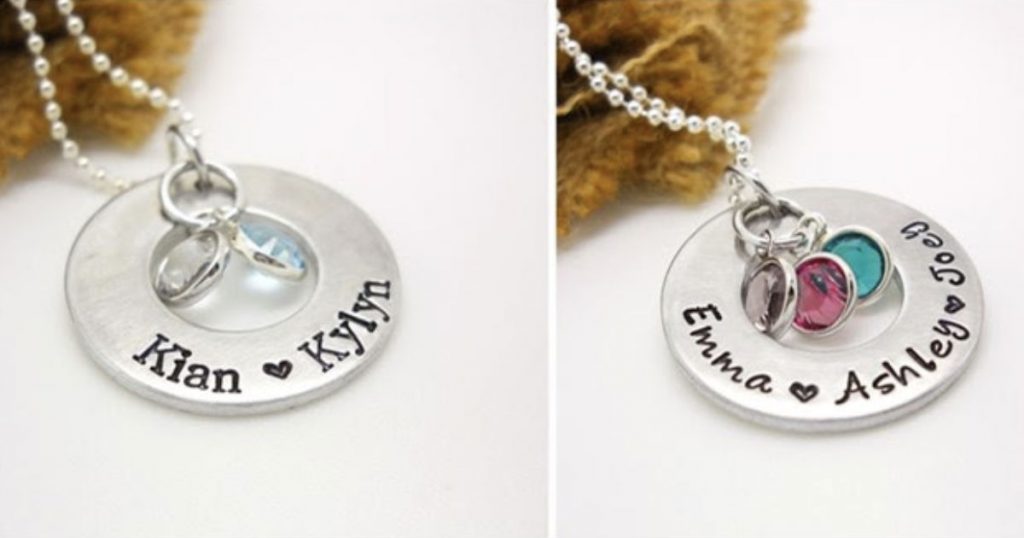 Personalized Hand Stamped Family Necklace