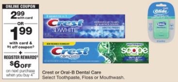 Crest o Oral-B Dental Care - Walgreens Ad 3-25-18
