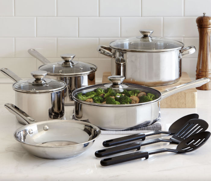 Set Cooks 12-Pc Stainless Steel Cookware