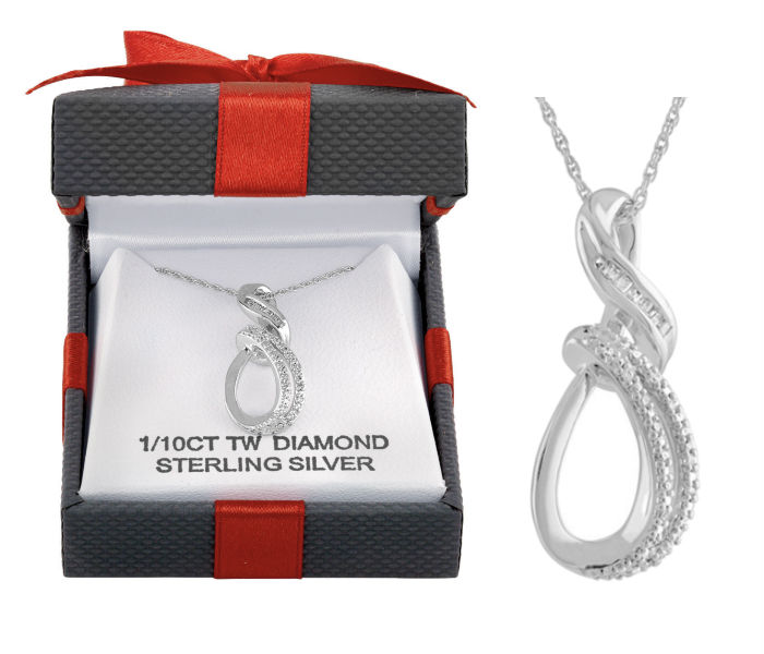 White Diamond Sterling Silver Pendant Necklace