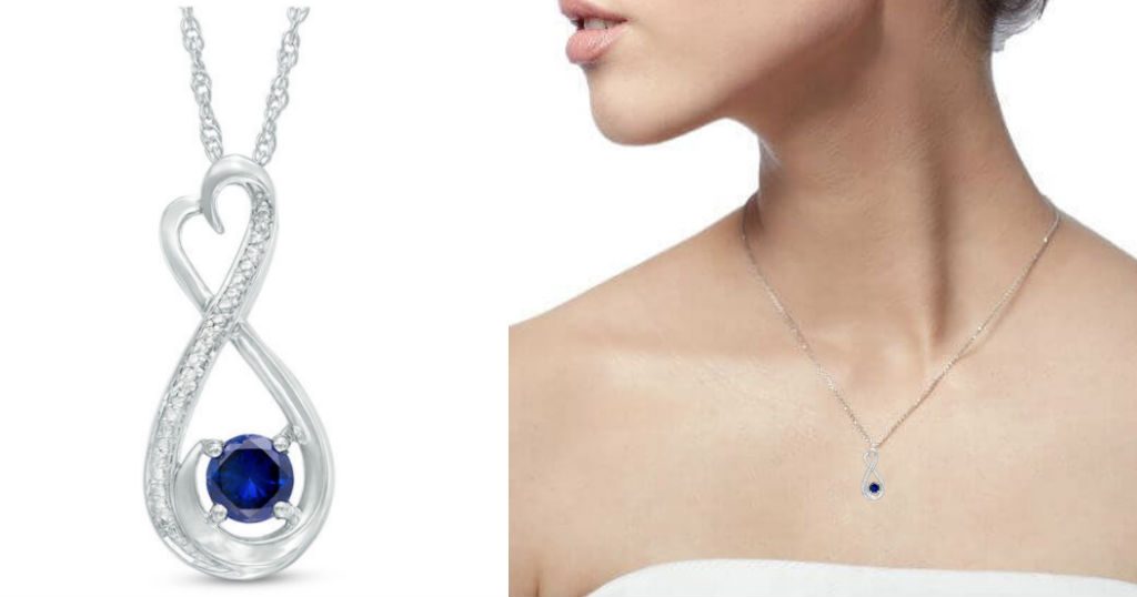 Blue Sapphire and Diamond Accent Heart-Shaped