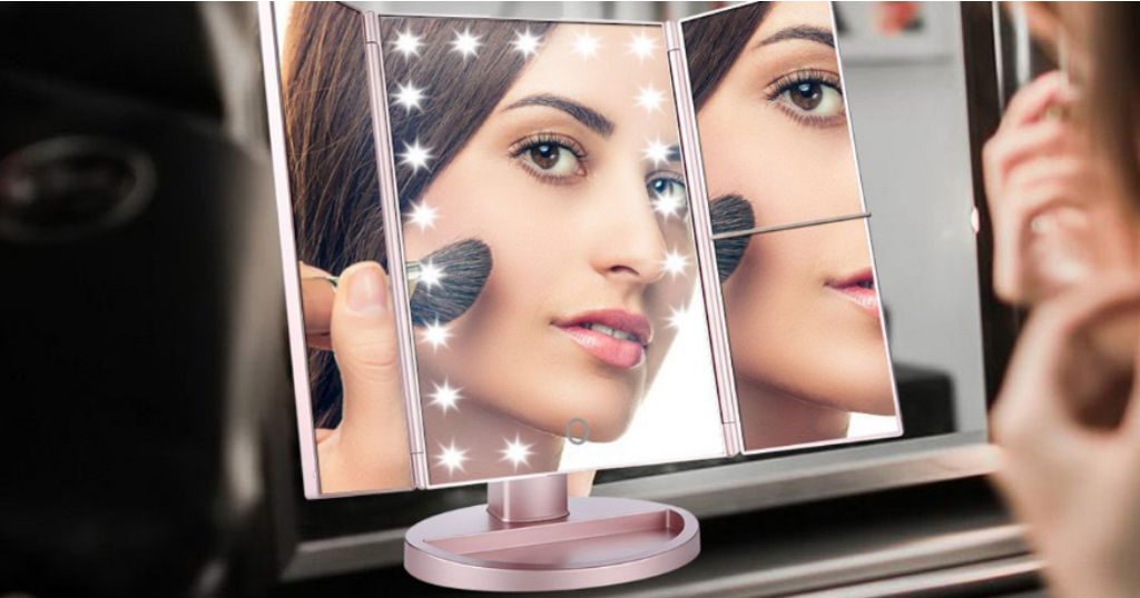 Easehold Tri-Fold LED Lightup Makeup Mirror