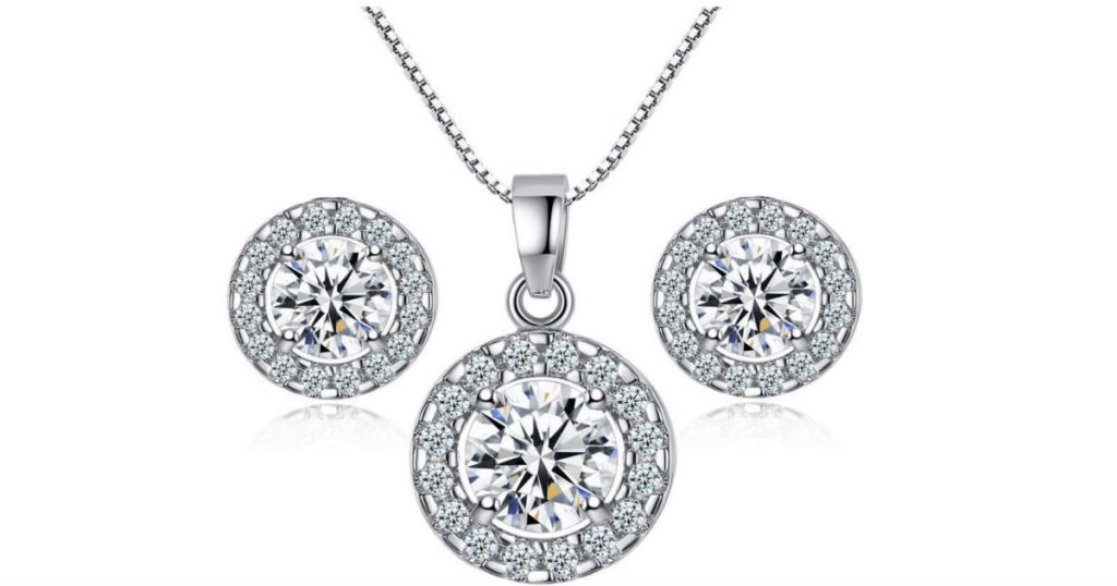 Crystal Wedding Necklace Earring Jewelry Set SOLO $1.78 con Envío