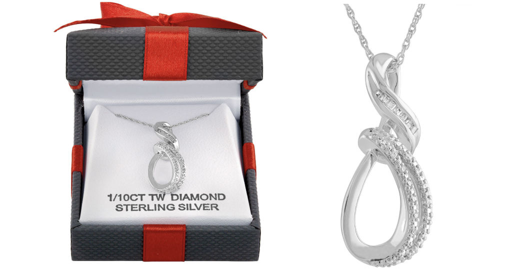 White Diamond Sterling Silver Pendant Necklace solo $14.99 en JCPenney