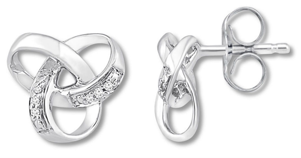 Diamond Knot Earrings Sterling Silver en Kay