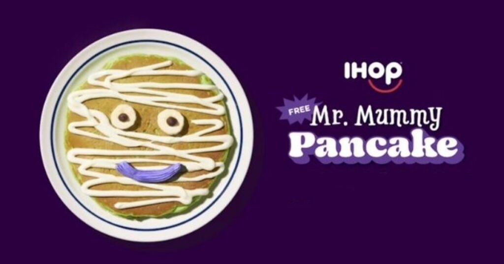 Pancake Mr. Mummy GRATIS para Niños en IHOP