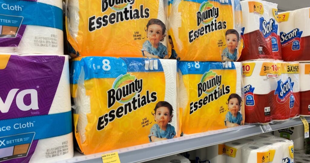 papel toalla Bounty Essentials de 6 rollos