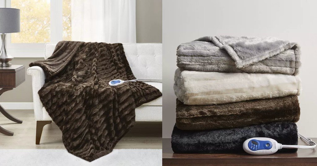 Premier comfort faux fur best sale electric throw