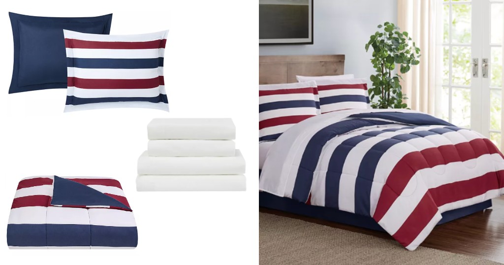 Set de Comforter Pem America Modern Stripe 