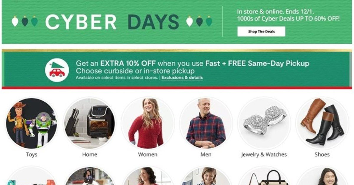 Shopper de JCPenney Cyber Monday 2020 Cuponeandote