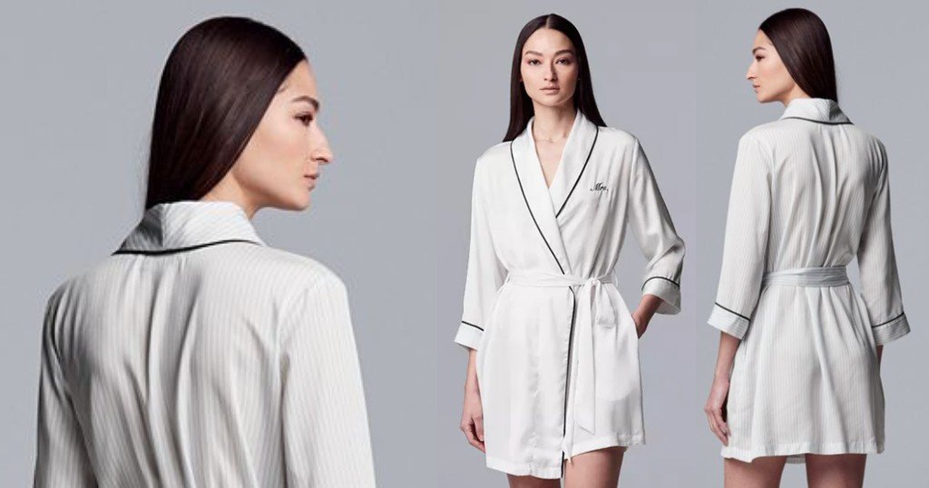 Simply Vera Vera Wang Mrs Satin Wrap Robe 