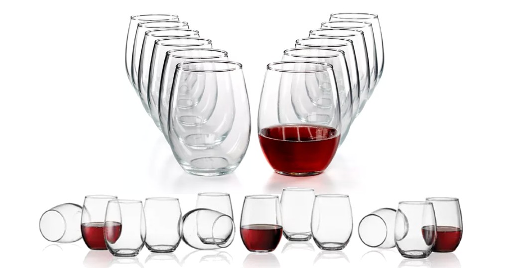 Set de 12 Stemless Wine Glasses Marhta Stewart