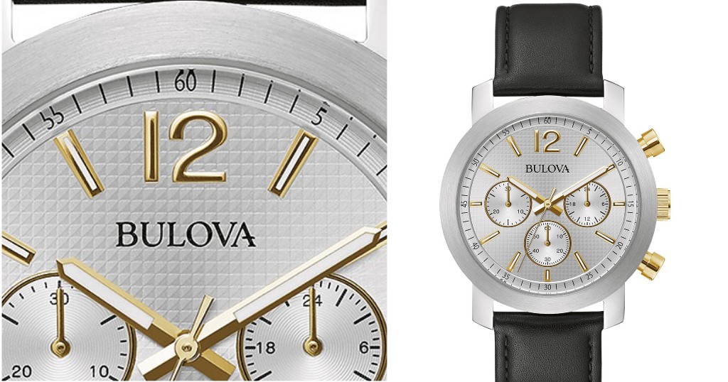 Reloj Bulova Chronograph Black Leather Strap