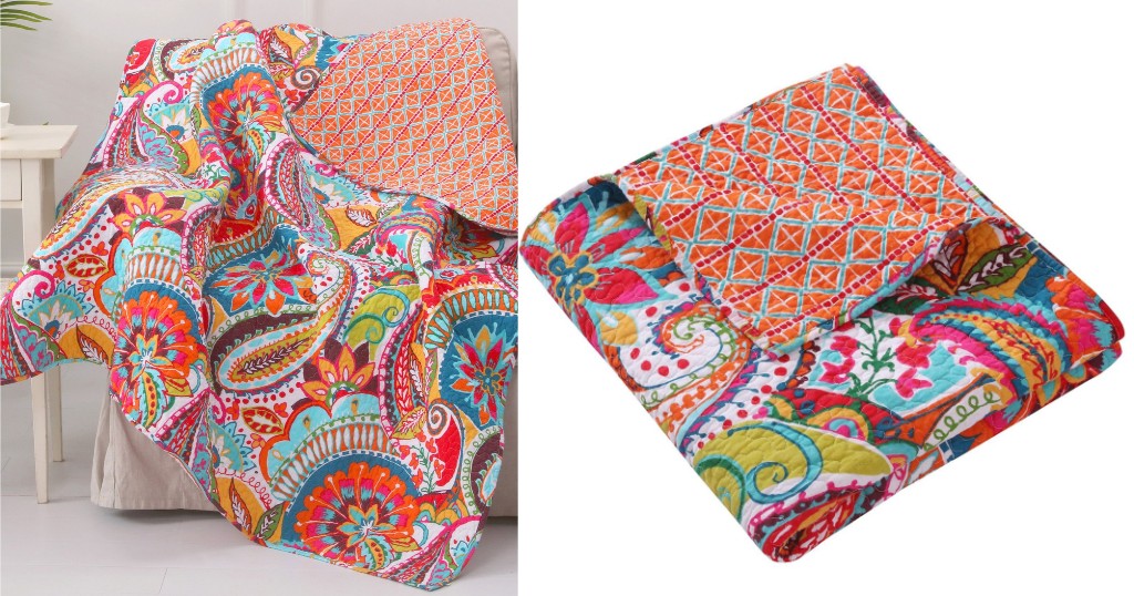 Reversible Quilted Throw Levtex Rhapsody Paisley
