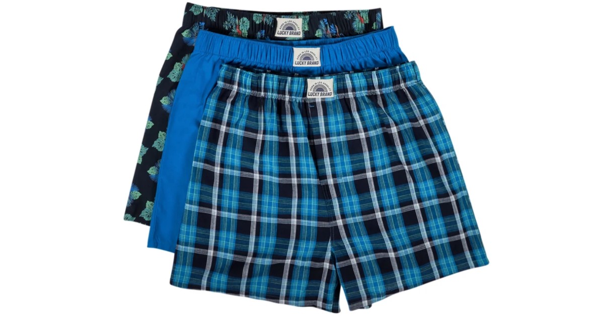 Lucky Brand Woven Boxers 3-Pack 