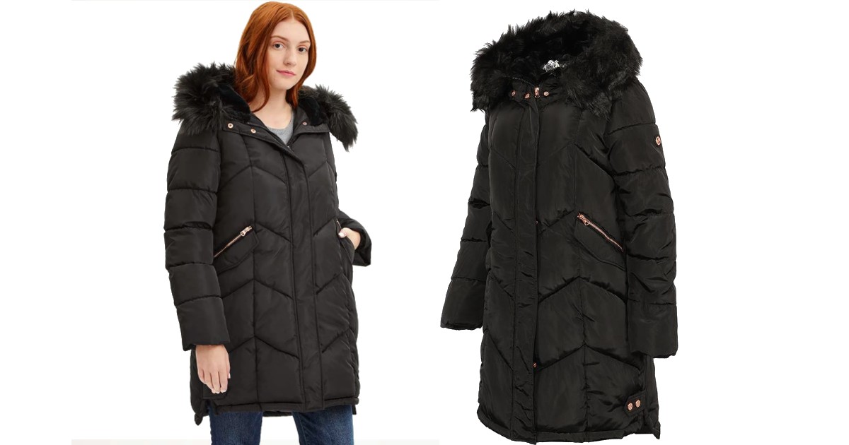 Puffer Fur Hood Jacket Jessica Simpson