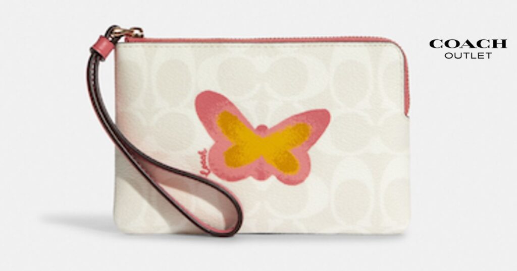 Corner-Zip-Wristlet-In-Signature-Canvas-With-Butterfly