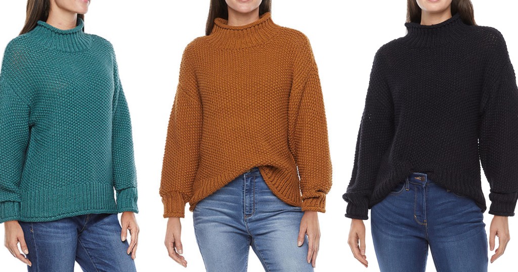 Sweater-a.-n.-a.-Mock-Neck-Long-Sleeve-Pullover