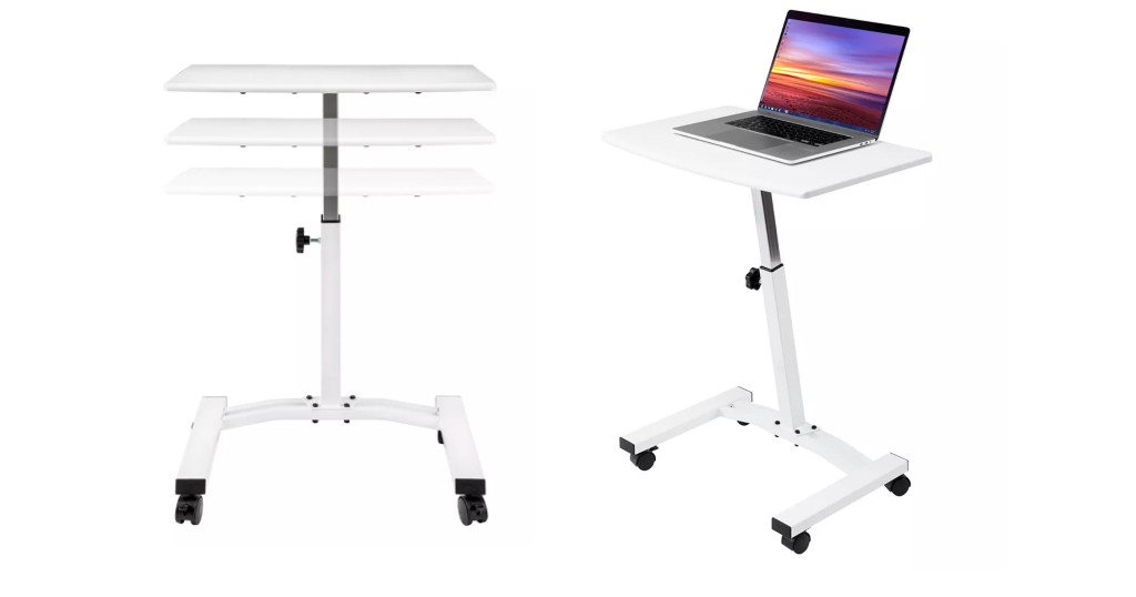 Seville-Classics-Mobile-Height-Adjustable-Solid-Top-Laptop-Desk-Cart