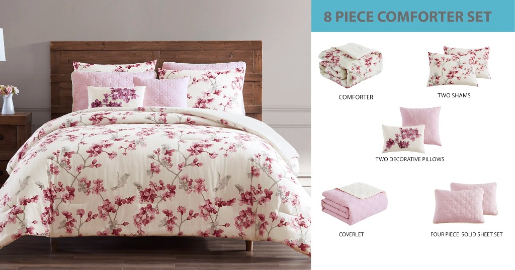 Comforter-Set-Hallmart-Collectibles-Aviary-Blossom