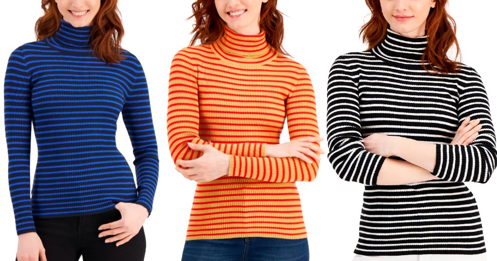 Turtleneck-Style-Co-Striped-Sweater