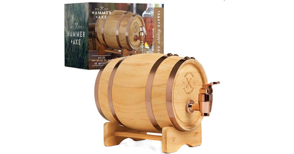 Hammer-Axe-Whiskey-Barrel-Beverage-Dispenser
