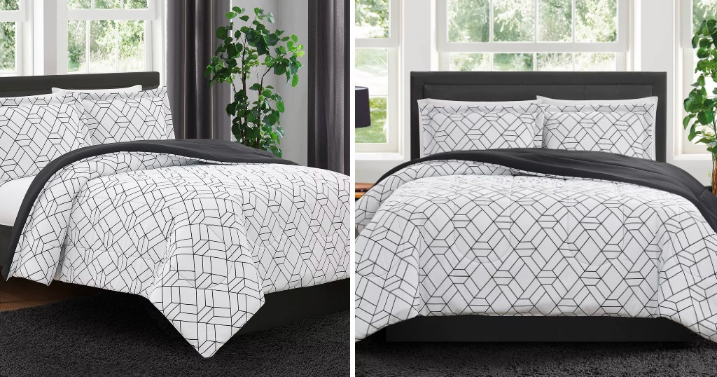 Set de Comforter Pem America Black & White Geo de 3 piezas a solo $24.99 (Reg. $80)