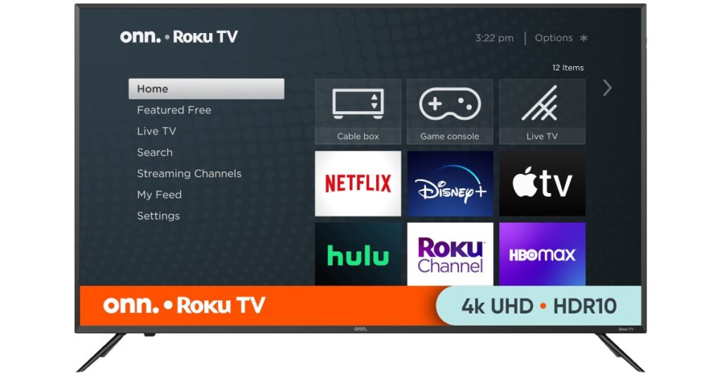 onn. 50" Class 4K UHD (2160P) LED Roku Smart TV HDR