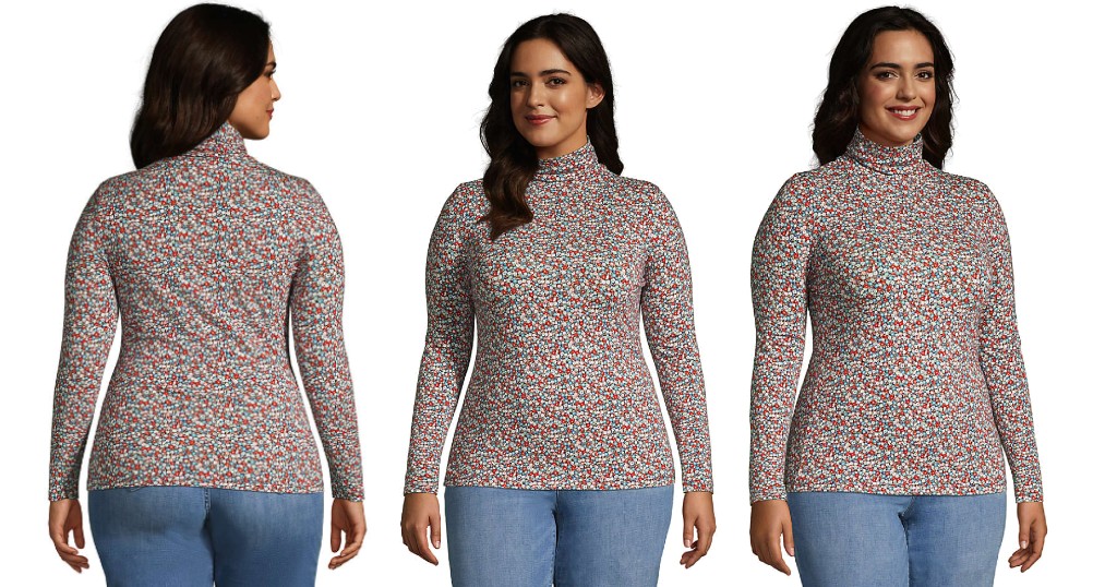 Camisa-Plus-Size-Lightweight-Fitted-Long-Sleeve-Turtleneck