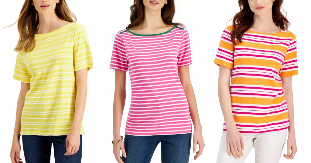 Camisas-Charter-Club-Cotton-Striped-Top