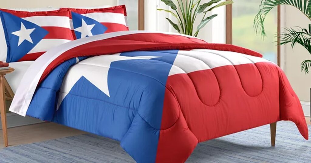 Set-de-Comforter-Sunham-de-3-Piezas-con-la-bandera-de-Puerto-Rico.