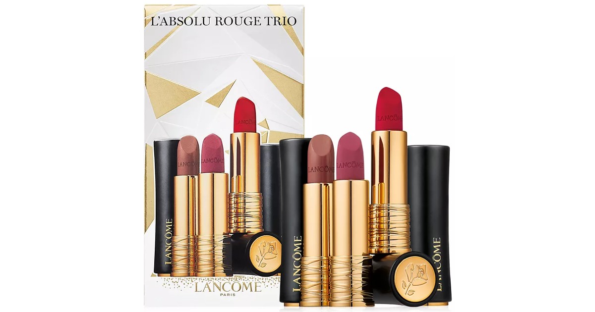 Lancome 3-Pc L'Absolu Rouge Lipstick Set