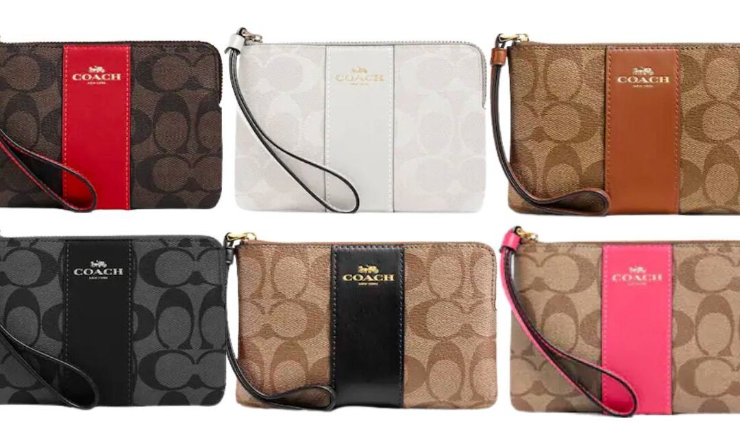 Coach Corner Zip Wristlet In Signature Canvas SOLO $26 (Reg. $88)