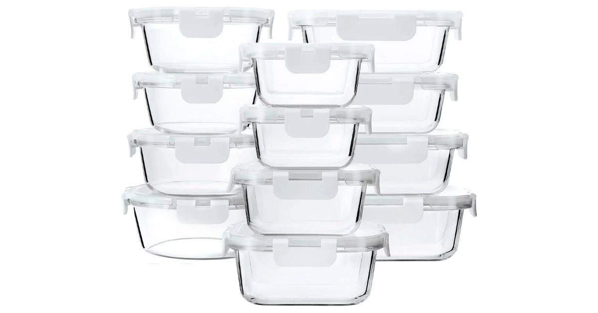 12-Pack Glass Meal Prep Containers