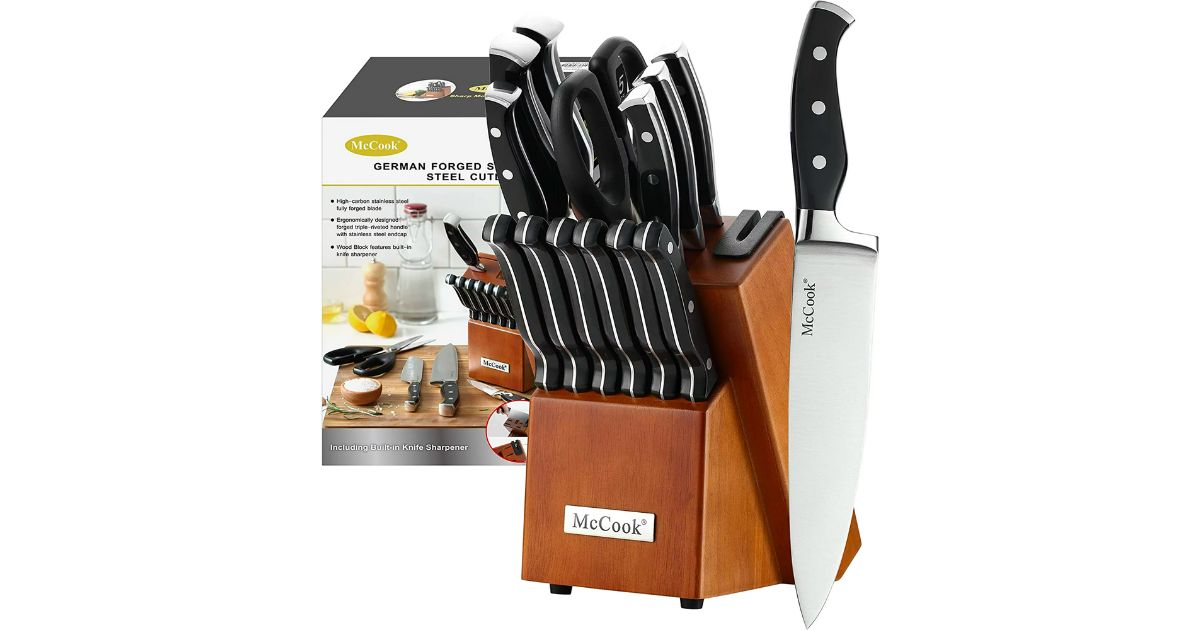 McCook 15-Pieces Kitchen Knife Block Set