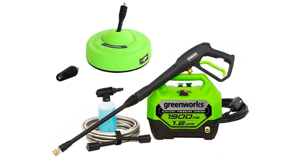 Greenworks Electric Pressure Washer Combo Kit 1900 PSI 1.2 GPM